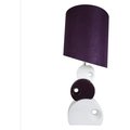 All The Rages All The RagesLT1038-PRP Purple and White Stacked Circle Ceramic Table Lamp with Asymmetrical Shade LT1038-PRP